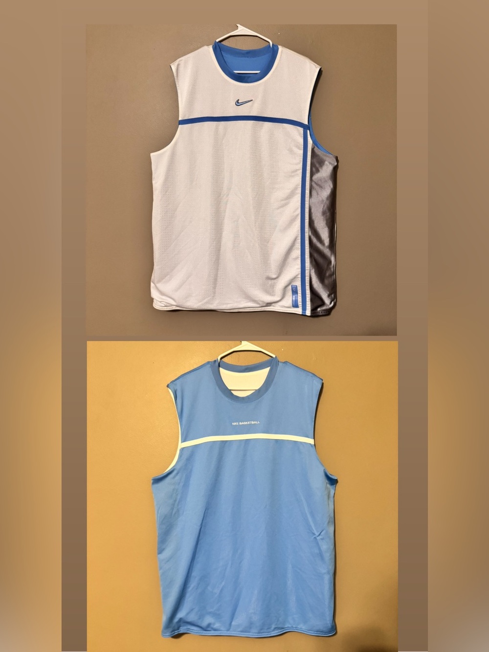 Vintage Y2K Nike Basketball Jersey UNC Blue/White Sleeveless REVERSIBLE Men’s XL